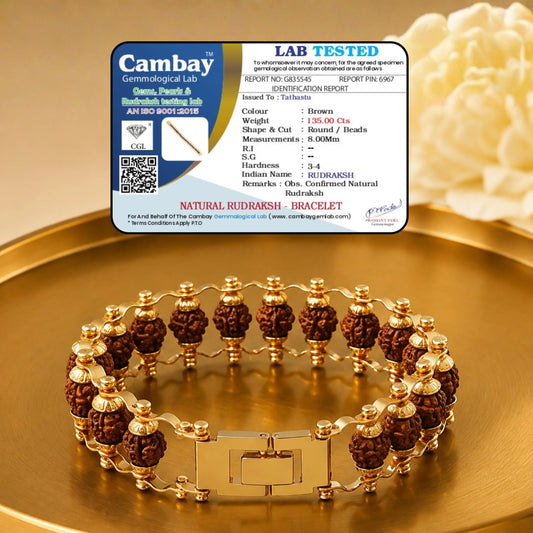 Authentic Gold Finish Rudraksha Bracelet – Handcrafted Spiritual bracelet
