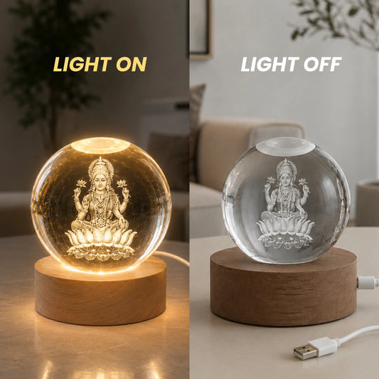 Premium Crystal Laxmi Maa Lamp