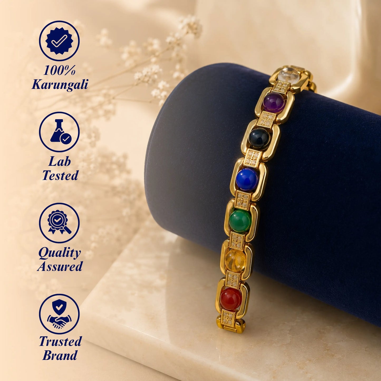 Gold Plated Essential 7 Chakra Bracelet