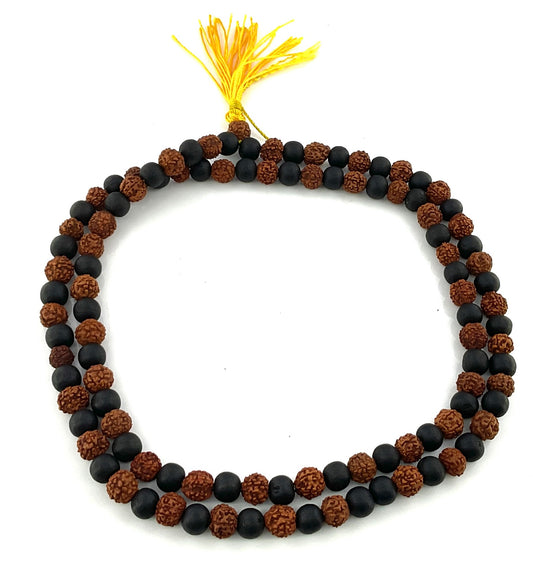 Divya Shaktam Rudraksha Karungali Mala - 108+1 Beads