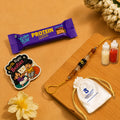Tathastu Zodiac Crystal Rakhi | Crystals According to Zodiac sign | with Free Roli Chawal , Fridge Magnet, Protien Bar and Gift Box