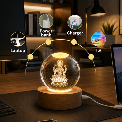 Premium Crystal Laxmi Maa Lamp