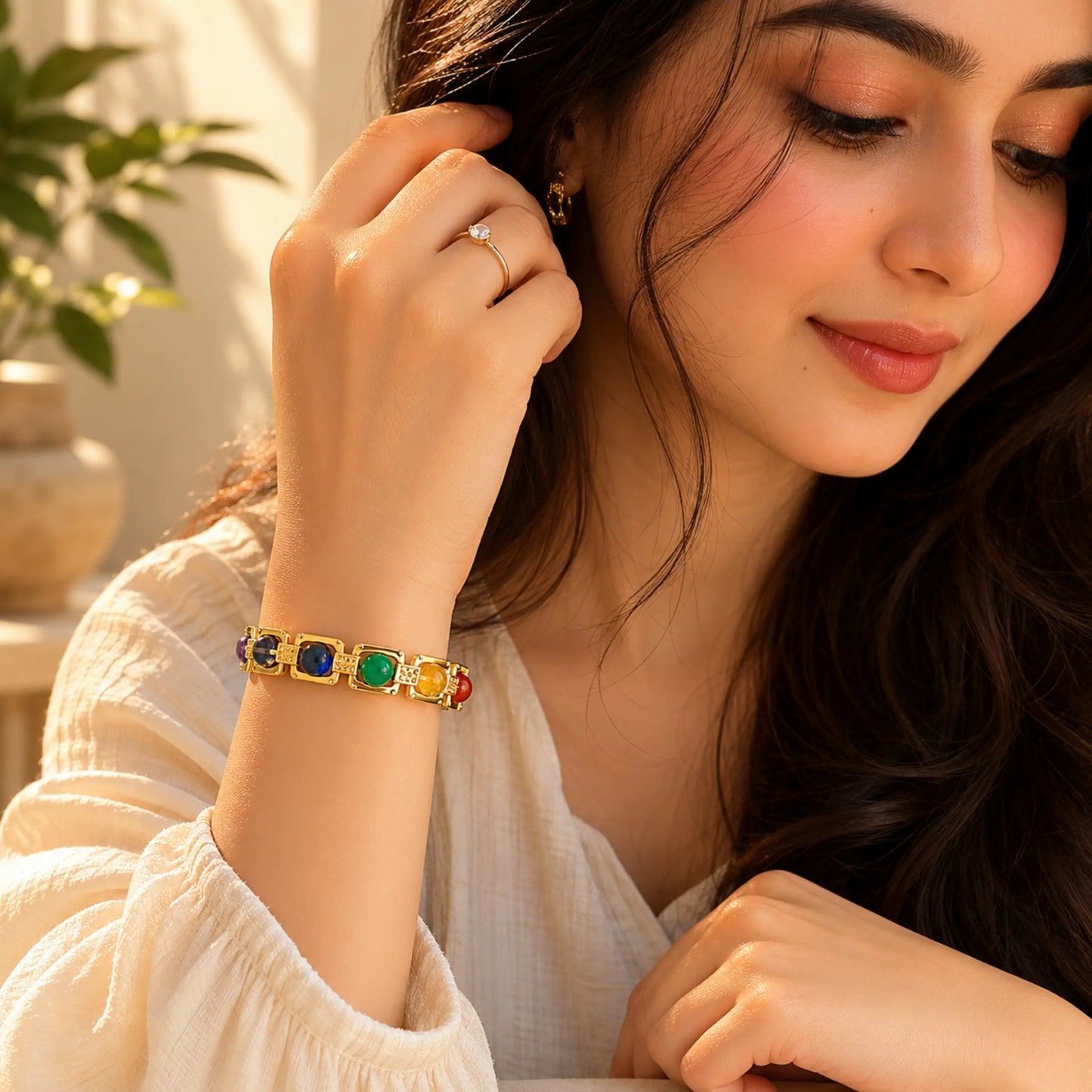 Gold Plated Essential 7 Chakra Bracelet