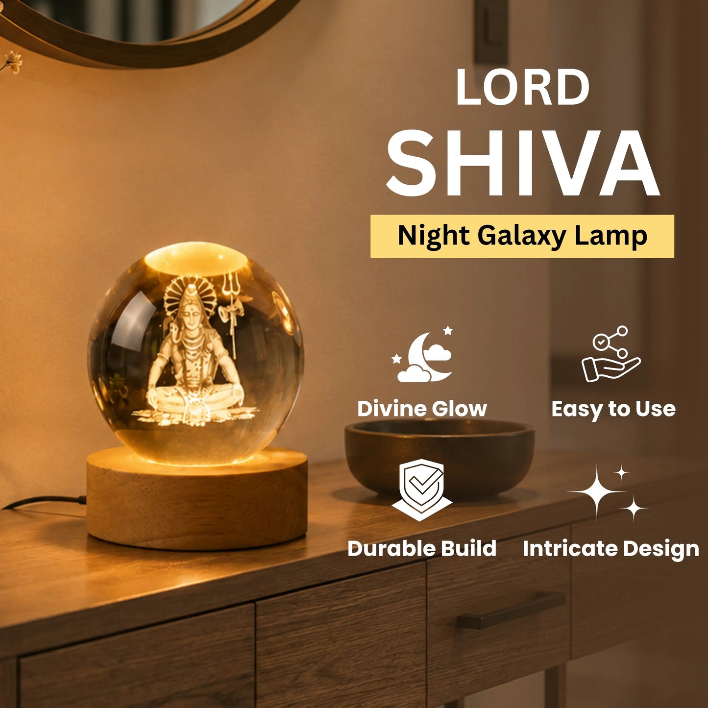 Premium Crystal Mahadev lamp