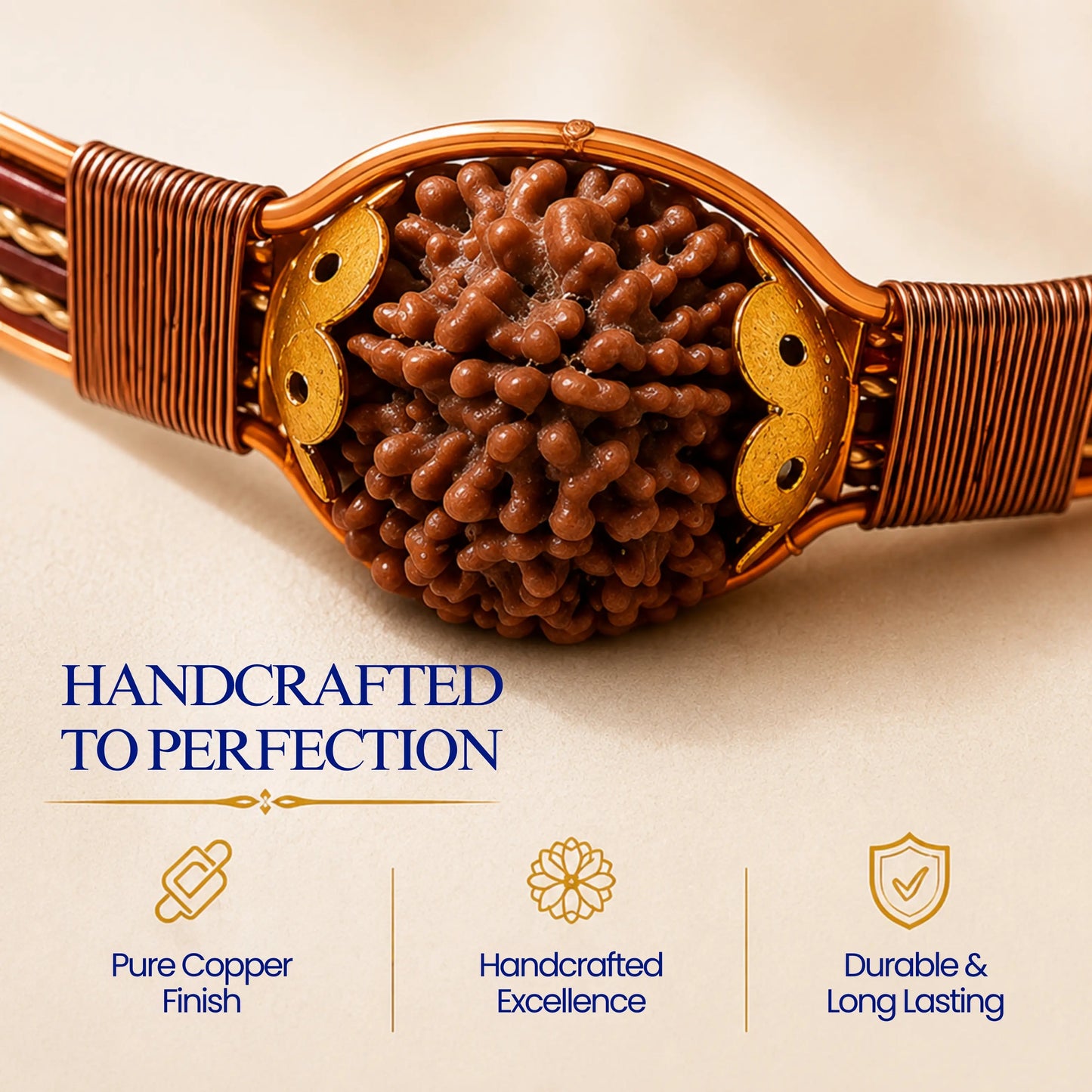 Asli Rudraksh Copper Kada