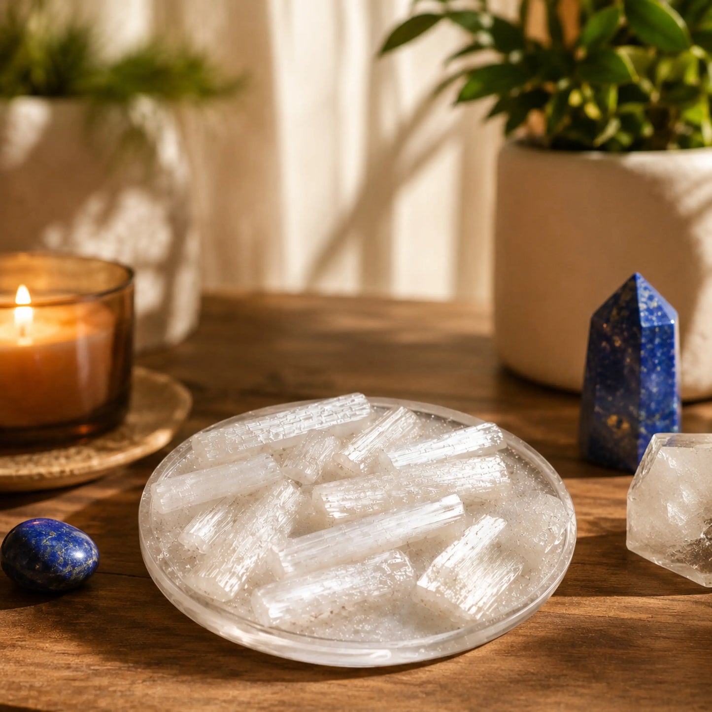 Raw Selenite Charging Plate (Premium Quality)