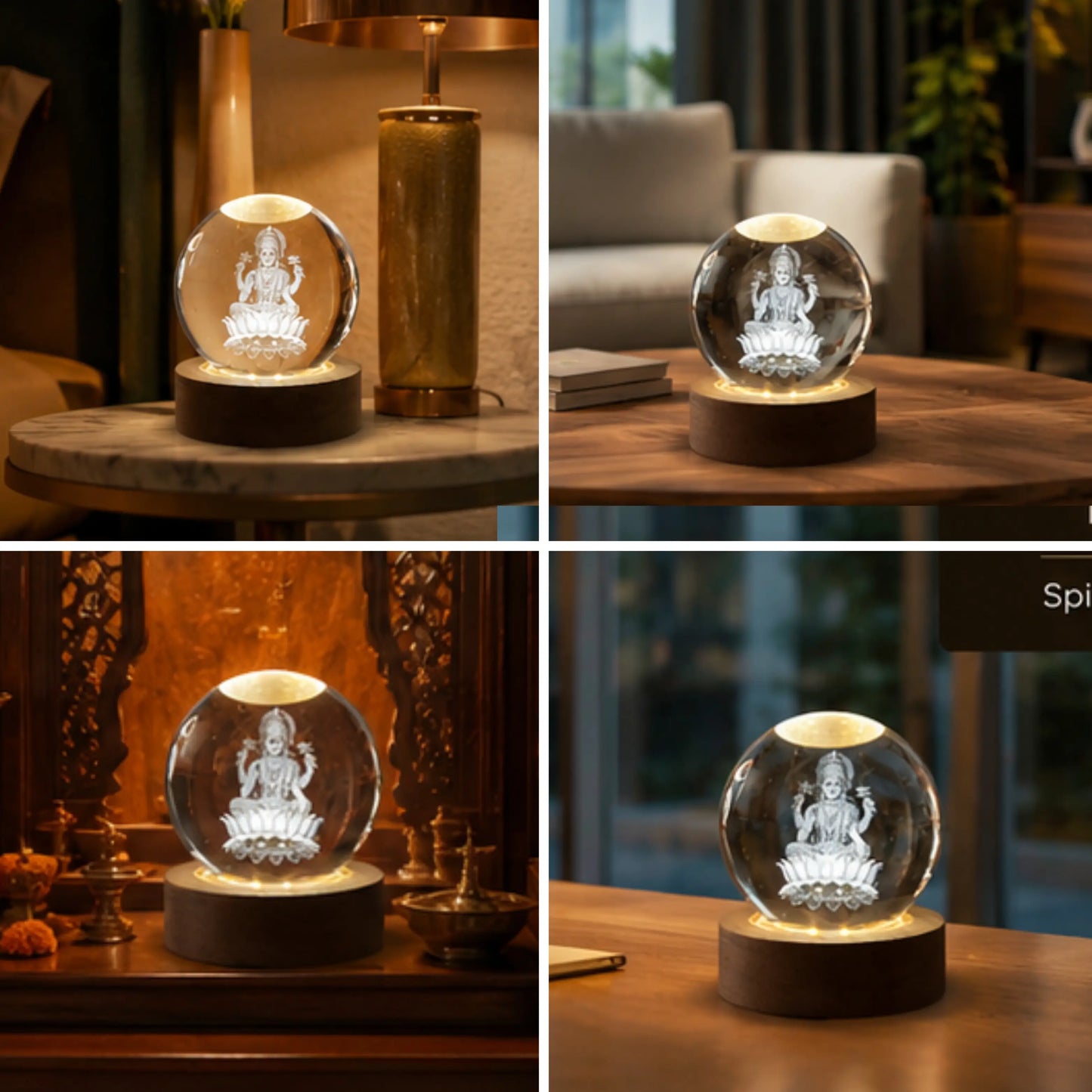 Premium Crystal Laxmi Maa Lamp