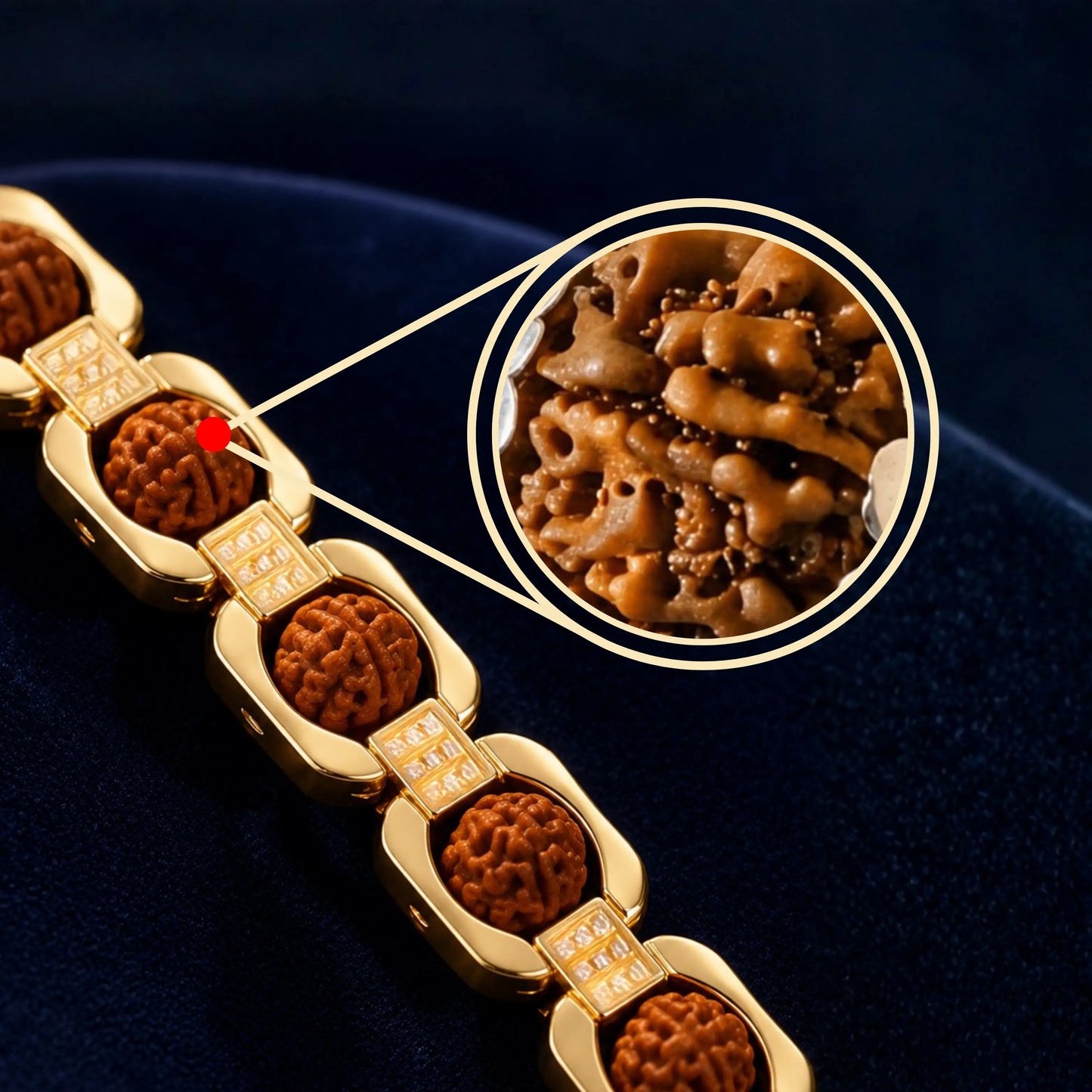 Gold Plated essential rudraksh bracelet- modern style