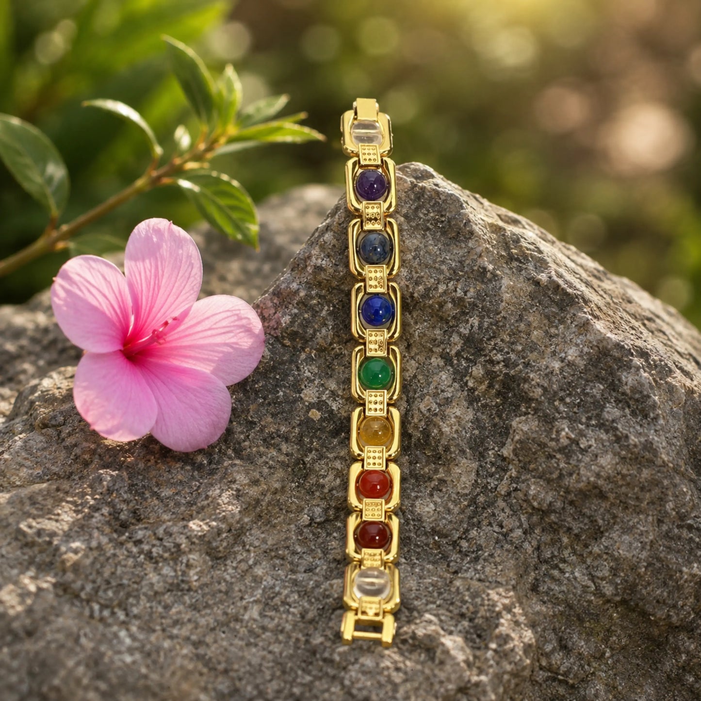 Gold Plated Essential 7 Chakra Bracelet