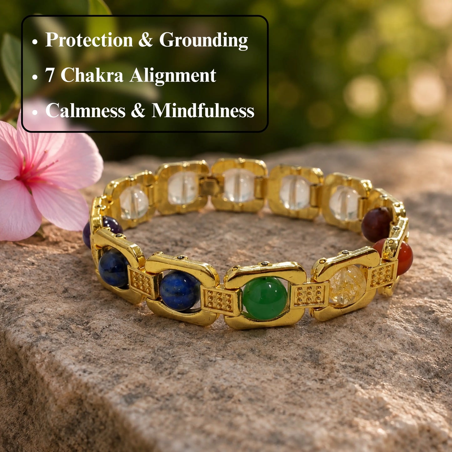 Gold Plated Essential 7 Chakra Bracelet