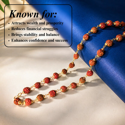 Gold plated Asli Rudraksh Mala - Tathastu hai to asli hai