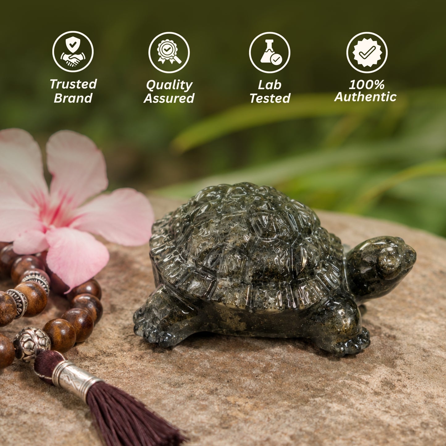 Pyrite Prosperity Tortoise “Kachhua” for Vaastu (Crystal Clear)