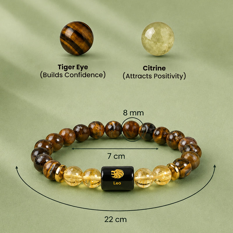 Leo (सिंह राशि) Bracelet Free Selenite Plate