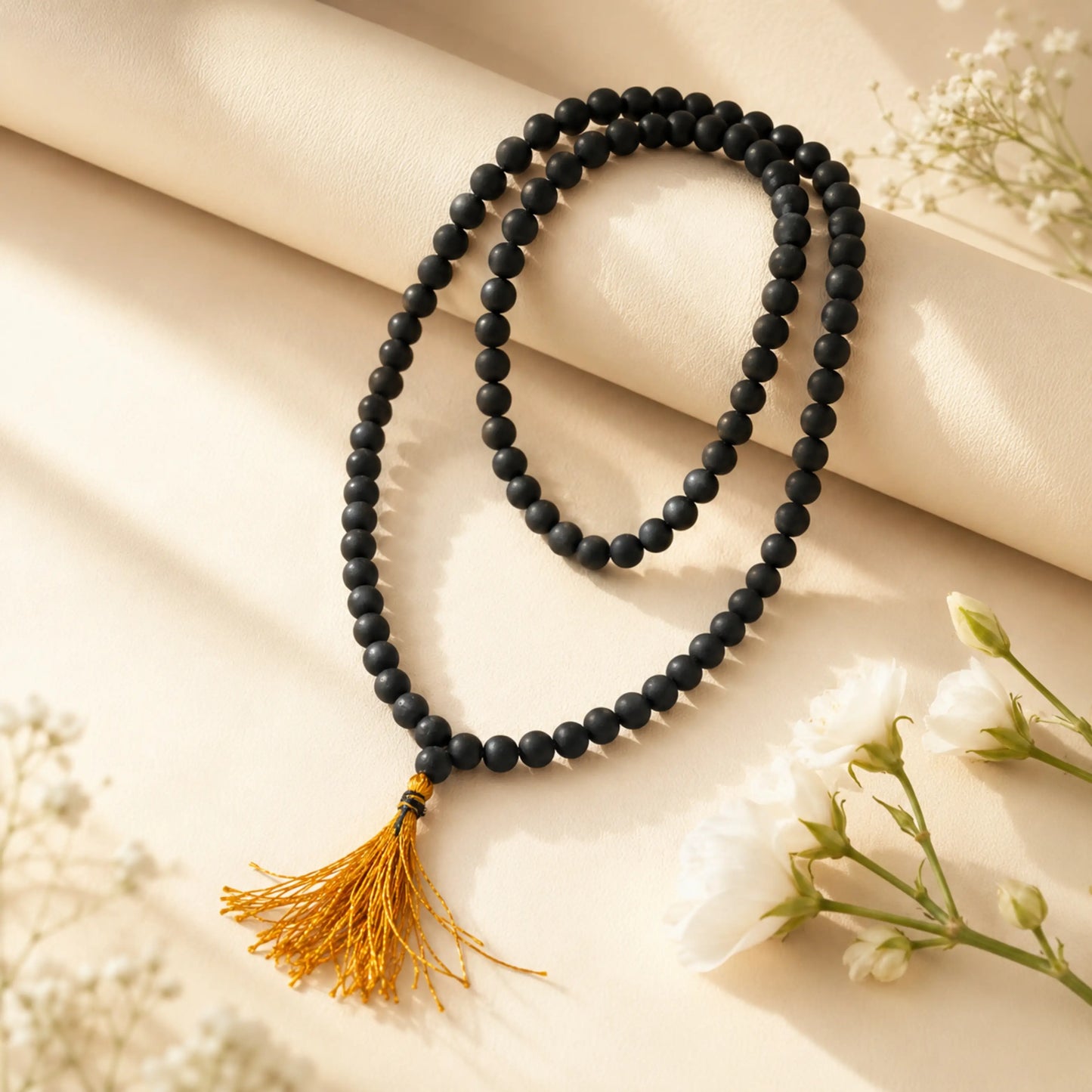 108+1 Divya Karungali Mala - Natural Ebony Wood Beads (Lab. Certified)