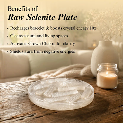 Raw Selenite Charging Plate (Premium Quality)