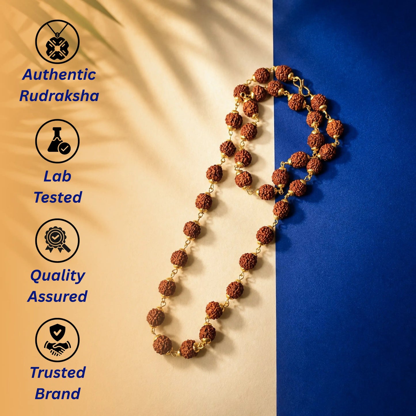 Gold plated Asli Rudraksh Mala - Tathastu hai to asli hai