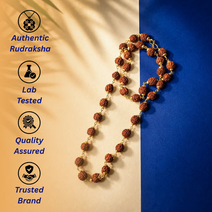 Gold plated Asli Rudraksh Mala - Tathastu hai to asli hai