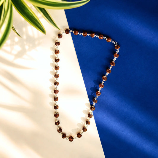 silver plated asli rudraksh mala- Tathastu hai to asli hai