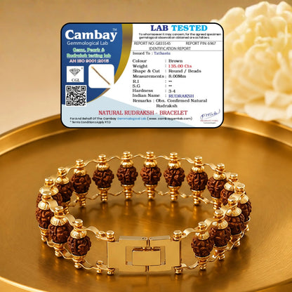 Authentic Gold Finish Rudraksha Bracelet – Handcrafted Spiritual bracelet