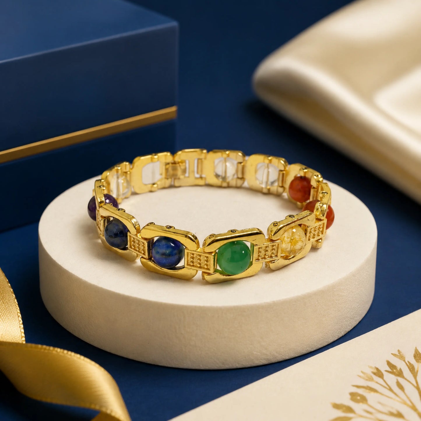 Gold Plated Essential 7 Chakra Bracelet
