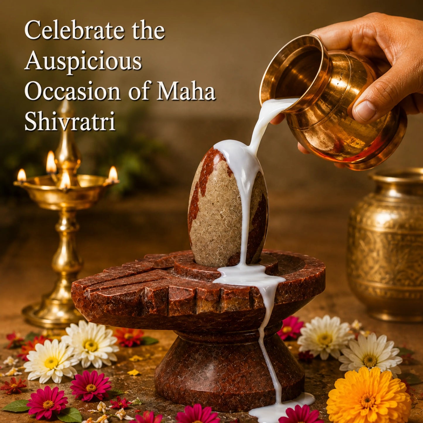 2 Inch Original Narmada Shivling with 4-inch Damru Jaldhari Base (Multicolour)
