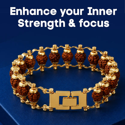 Authentic Gold Finish Rudraksha Bracelet – Handcrafted Spiritual bracelet