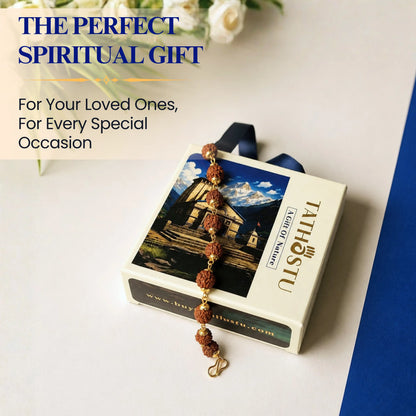 Gold plated Asli Rudraksh Bracelet- Tathastu hai to asli hai