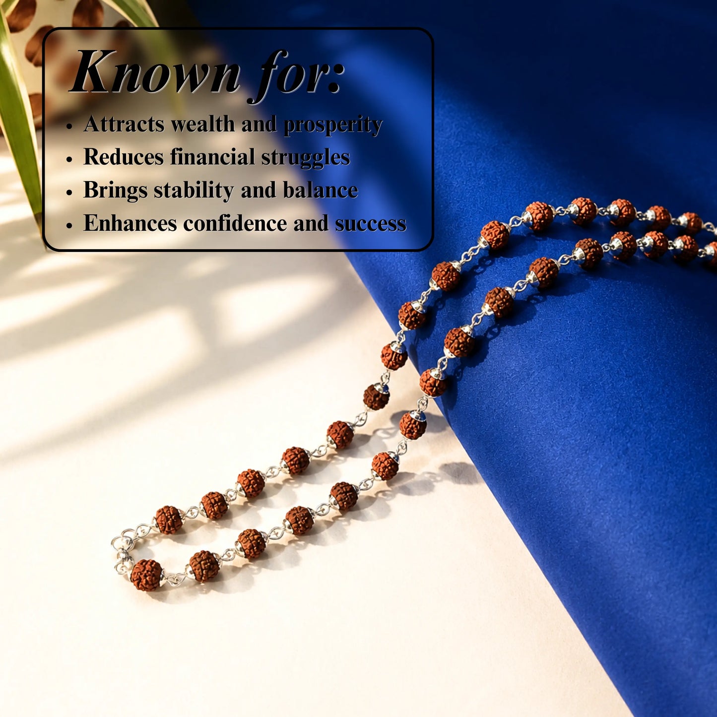 silver plated asli rudraksh mala- Tathastu hai to asli hai