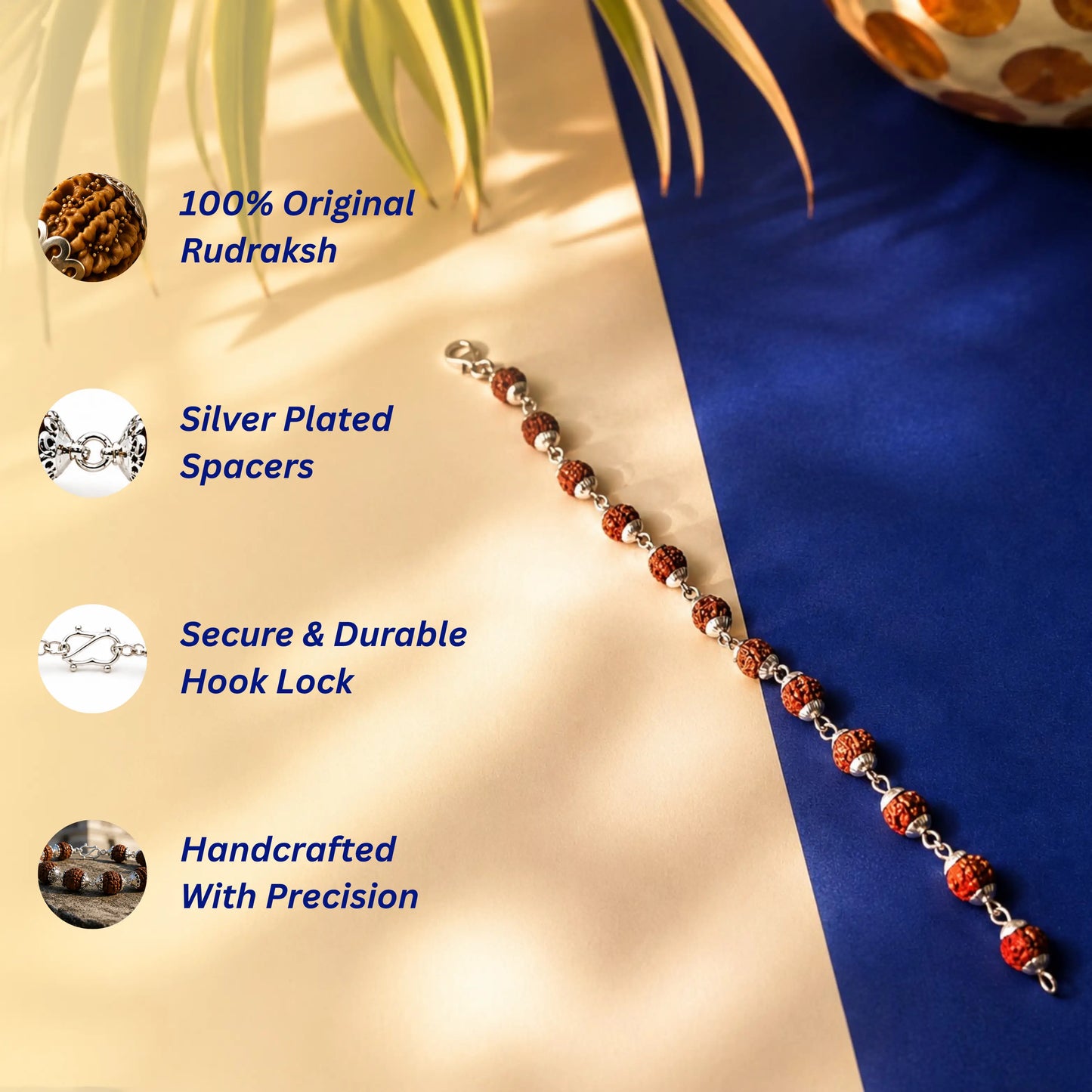 silver plated asli rudraksh Bracelet- Tathastu hai to asli hai