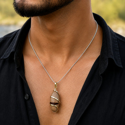 Original Narmada Shivling Pendent (Multicolour)