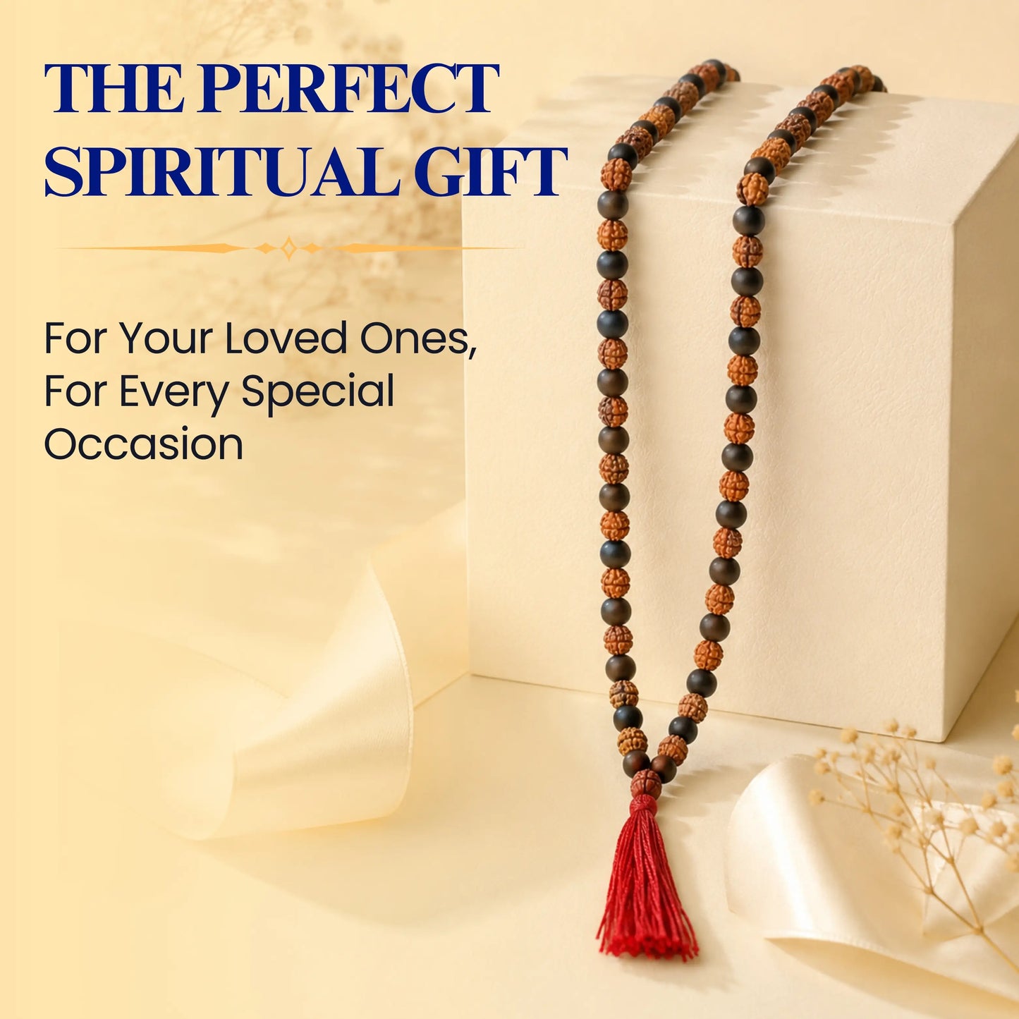 Divya Shaktam Rudraksha Karungali Mala - 108+1 Beads