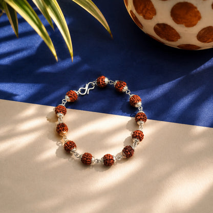 silver plated asli rudraksh Bracelet- Tathastu hai to asli hai
