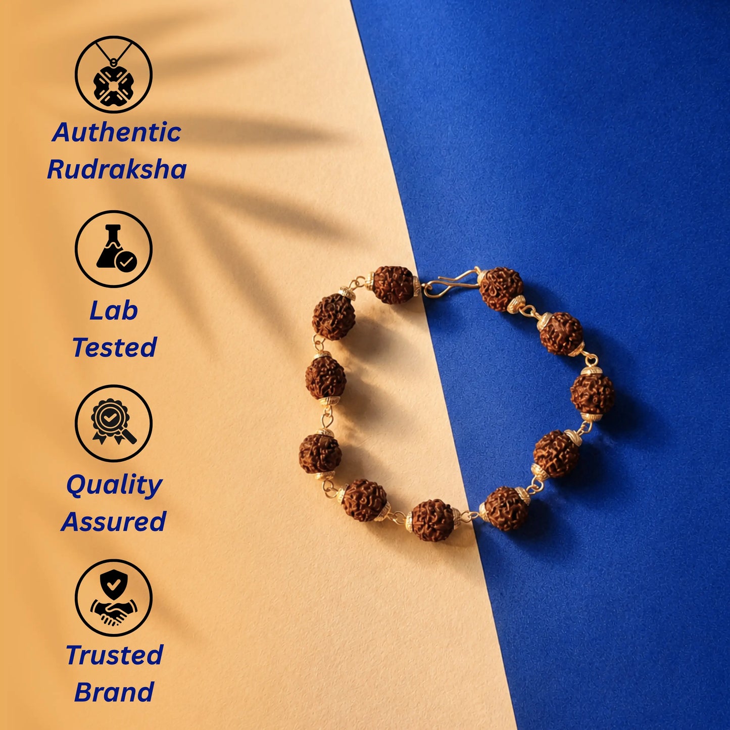 silver plated asli black rudraksh Bracelet- Beads size Big (High Quality Beads)