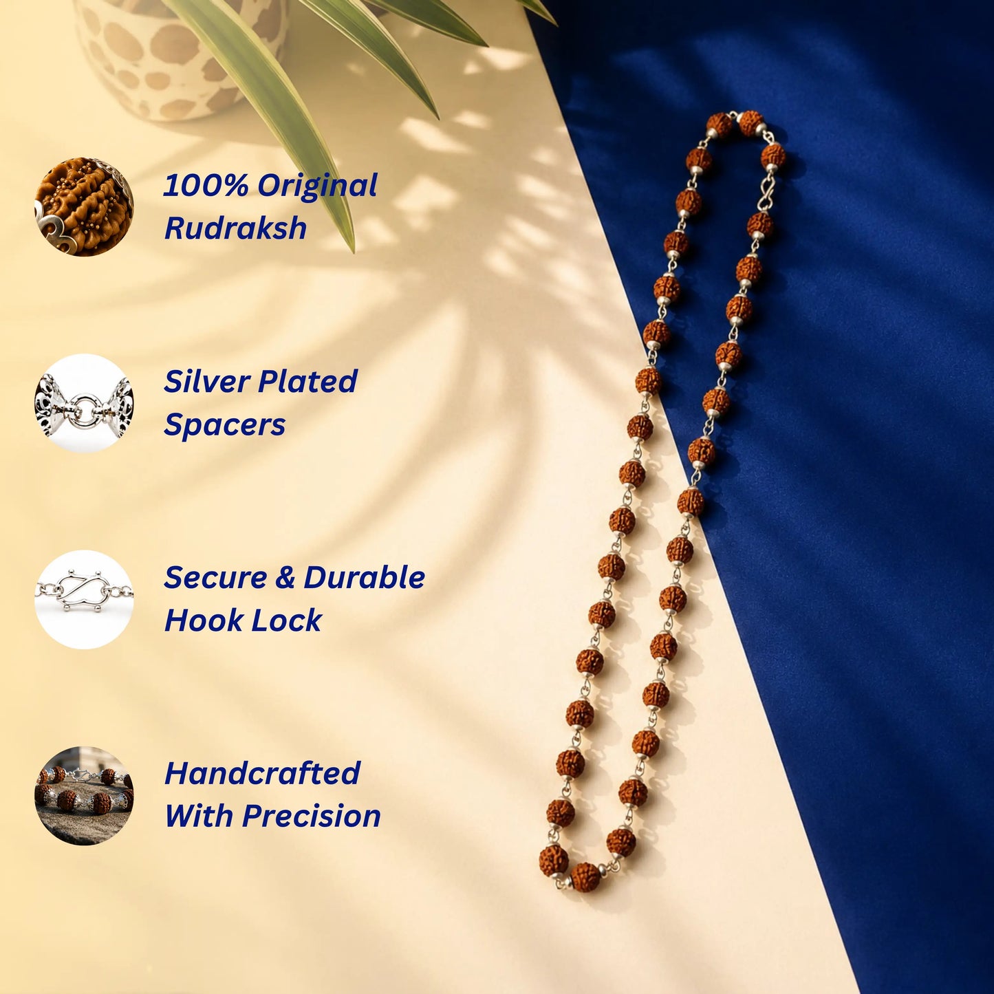silver plated asli rudraksh mala- Tathastu hai to asli hai