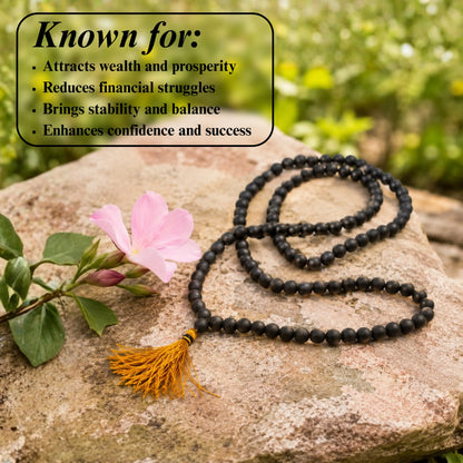 108+1 Divya Karungali Mala - Natural Ebony Wood Beads (Lab. Certified)