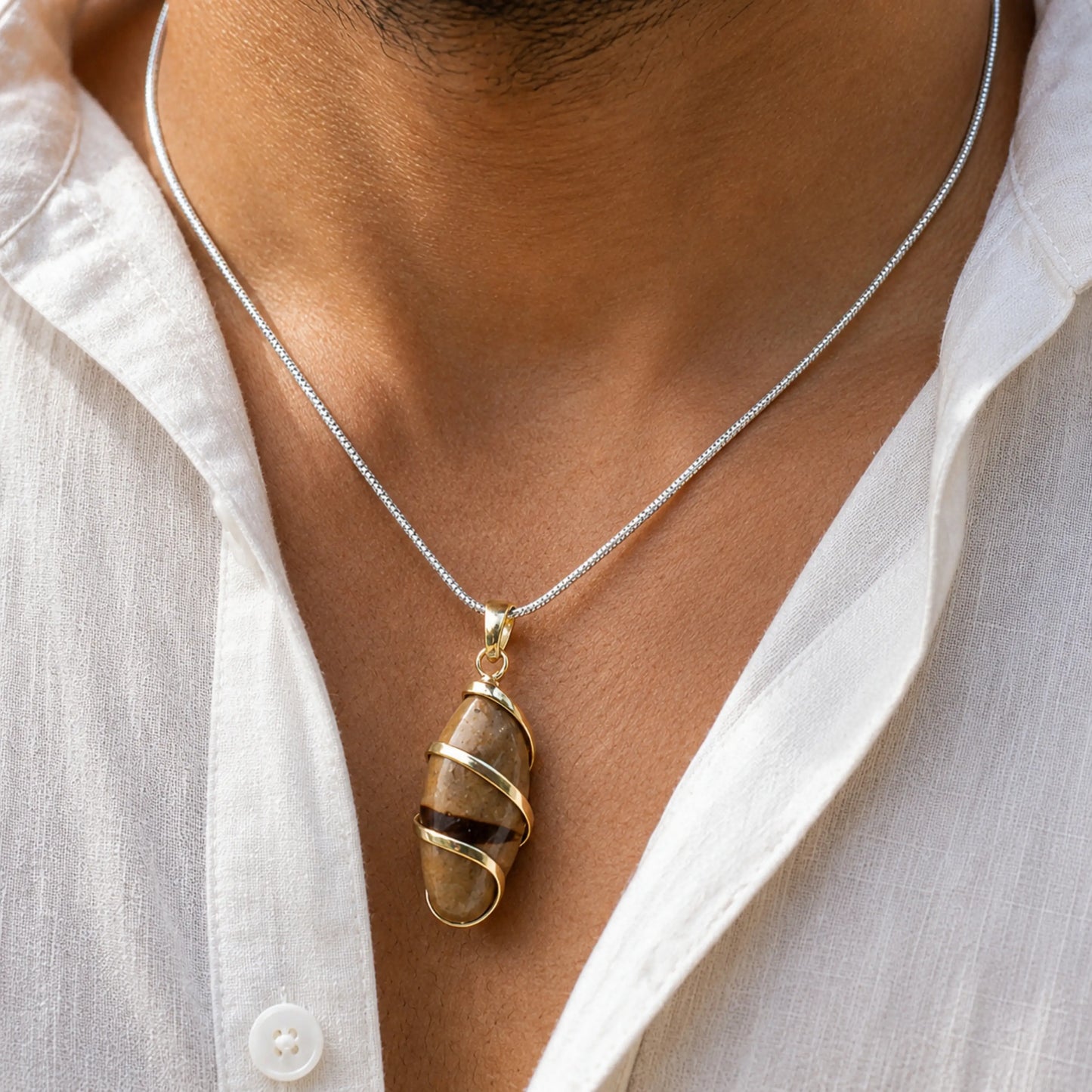 Original Narmada Shivling Pendent (Multicolour)