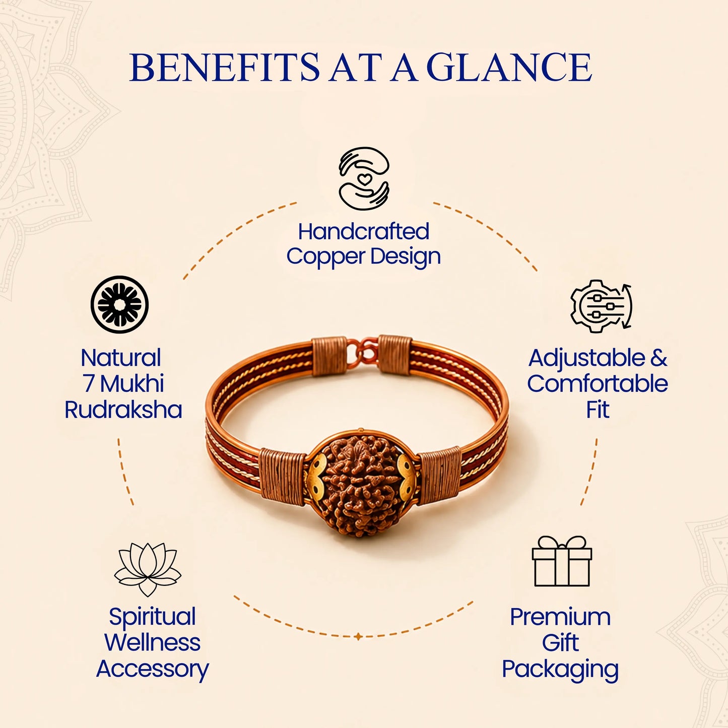 Asli Rudraksh Copper Kada