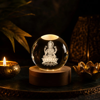 Premium Crystal Laxmi Maa Lamp