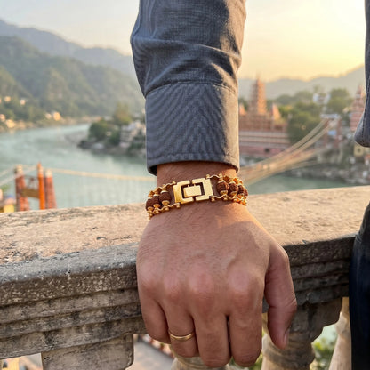 Authentic Gold Finish Rudraksha Bracelet – Handcrafted Spiritual bracelet