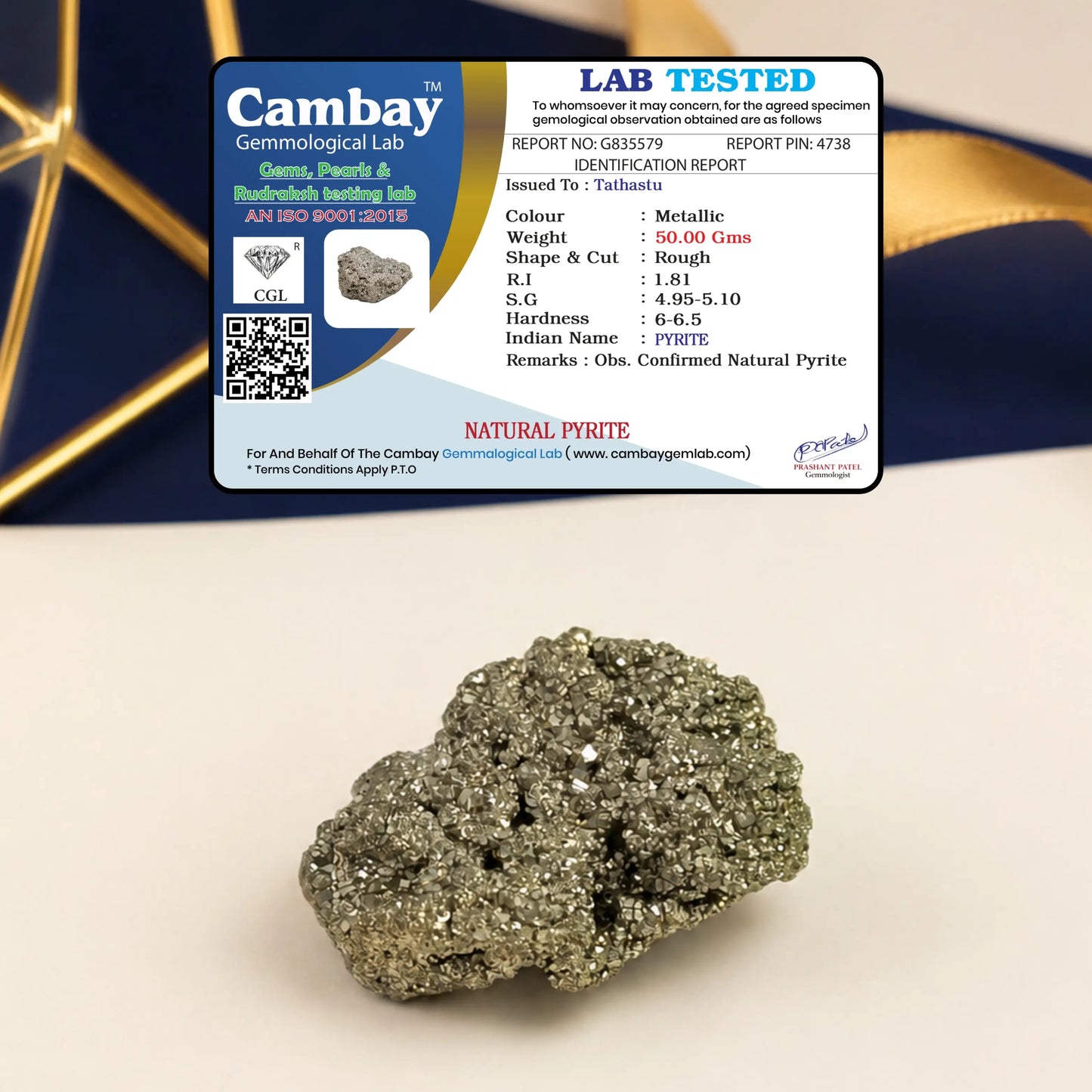 Raw Pyrite Stone - Wealth & Success Magnet for Vaastu