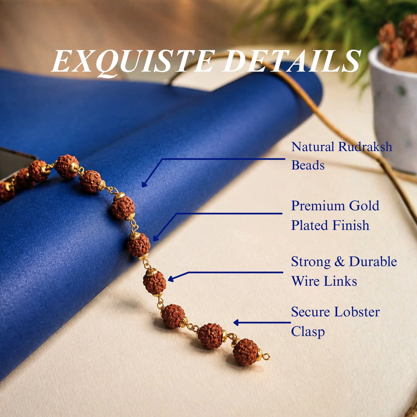 Gold plated Asli Rudraksh Bracelet- Tathastu hai to asli hai