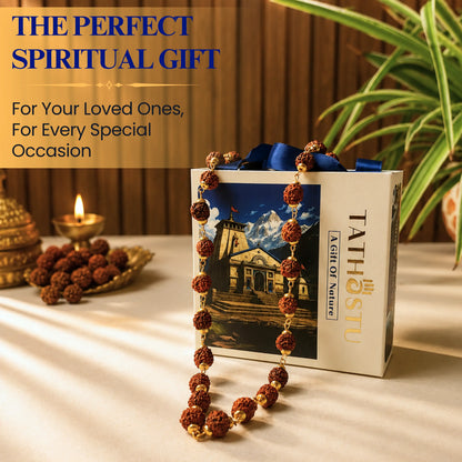 Gold plated Asli Rudraksh Mala - Tathastu hai to asli hai