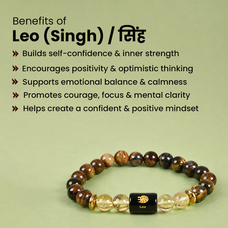 Leo (सिंह राशि) Bracelet Free Selenite Plate