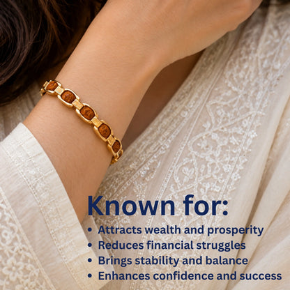 Gold Plated essential rudraksh bracelet- modern style