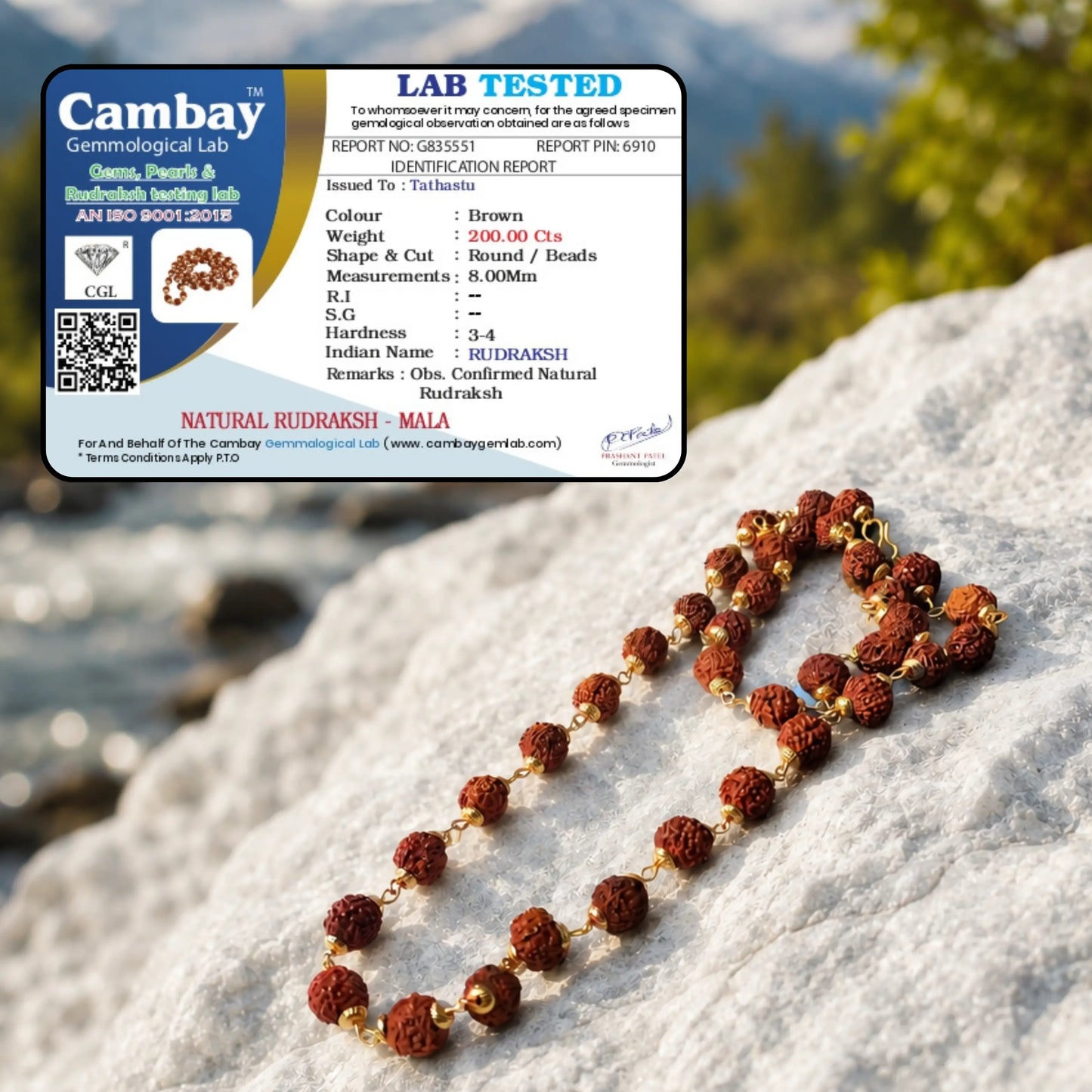 Gold plated Asli Rudraksh Mala - Tathastu hai to asli hai