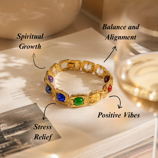 Gold Plated Essential 7 Chakra Bracelet