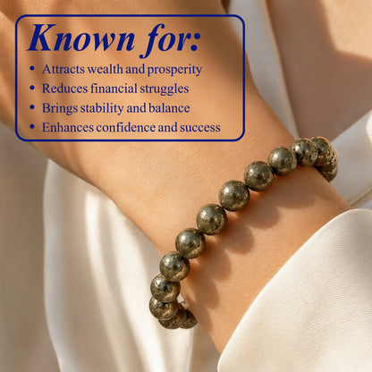 Asli Pyrite Wealth Bracelet (A Grade- Premium Beads)