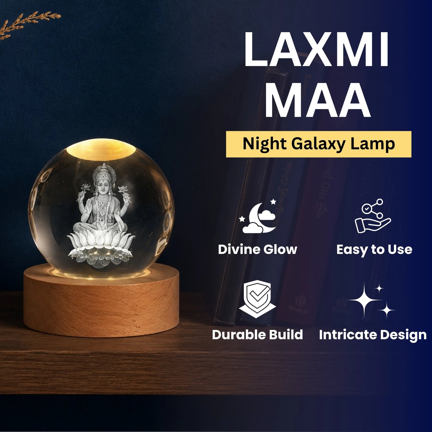 Premium Crystal Laxmi Maa Lamp