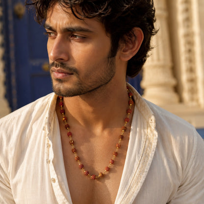 Gold plated Asli Rudraksh Mala - Tathastu hai to asli hai