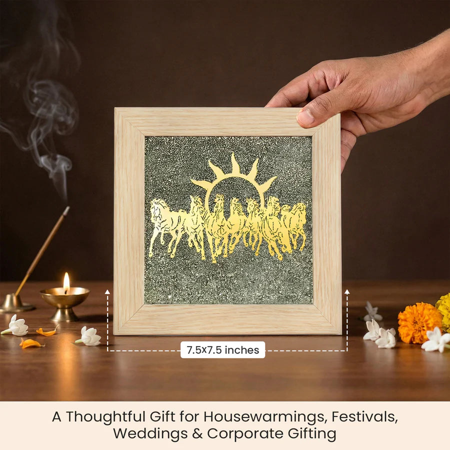 7 horse on raw pyrite frame